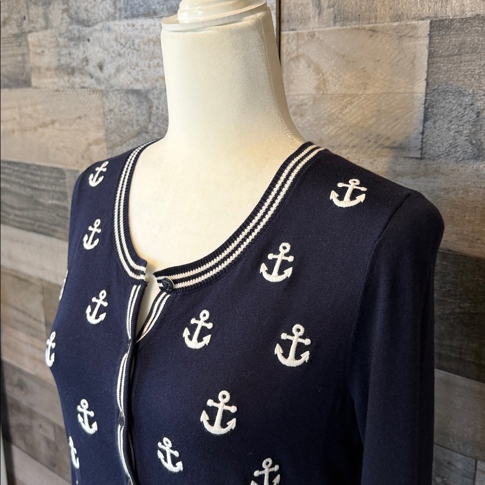 Talbots Nautical Cardigan with anchors Size XS - Picture 6 of 16